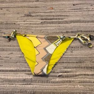 Patterned Bikini Bottom with Stone Detail